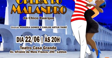 Ópera do Malandro de Chico Buarque em evento Beneficente em prol da SBAT