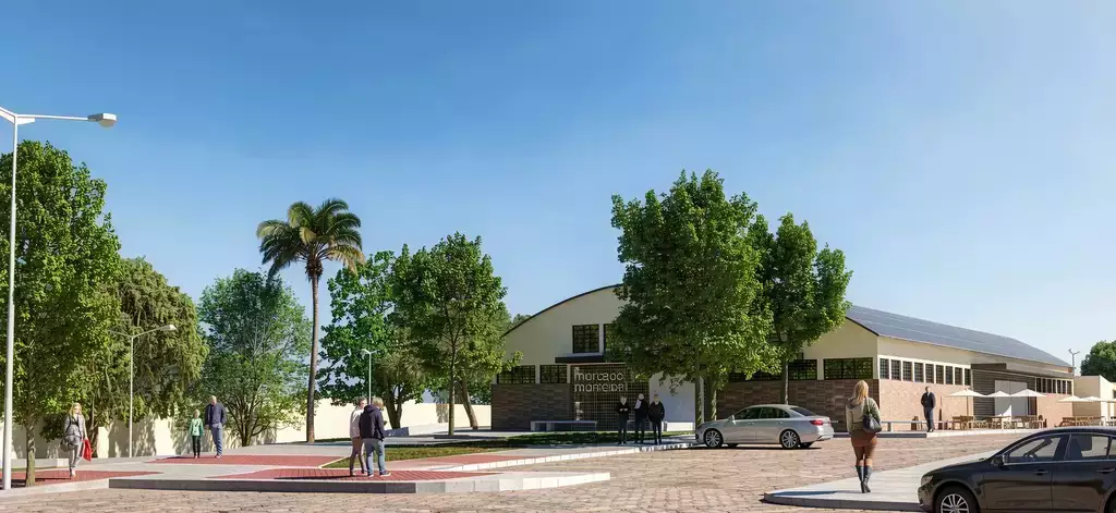 Projeto mostra como ficará a fachada do Mercadão Municipal após ser revitalizado (Foto: Divulgação/Prefeitura de Corumbá)