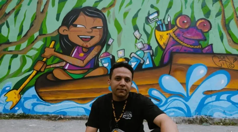 Artistas indígenas Filipe Cipó e Leen Vandal assinam novos murais do Festival Estamxs Vivxs