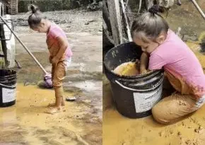 Infância raiz: menina de Pomerode conquista as redes com brincadeira no barro; confira