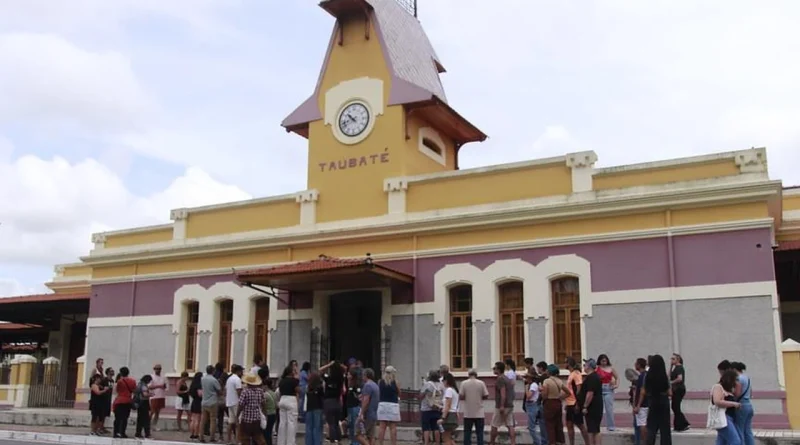 Estação ferroviária de Taubaté em imagem de arquivo sobre turismo na cidade; as aulas serão no Jardim das Nações. Foto: Divulgação/Prefeitura de Taubaté.